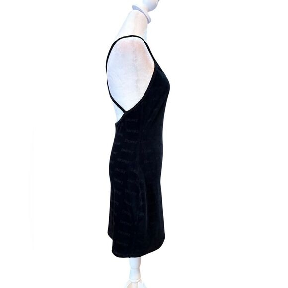 SKIMS Logo Velour Slip Dress in Onyx Black Size Large - Picture 4 of 11